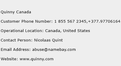 Quinny Canada Phone Number Customer Service