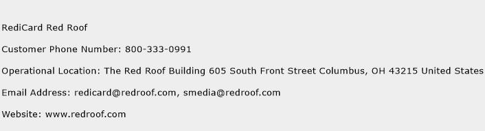 RediCard Red Roof Phone Number Customer Service