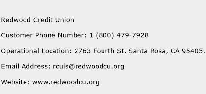 Redwood Credit Union Phone Number Customer Service