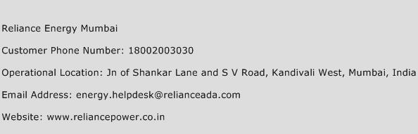 Reliance Energy Mumbai Phone Number Customer Service