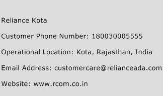 Reliance Kota Phone Number Customer Service