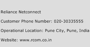 Reliance Netconnect Phone Number Customer Service