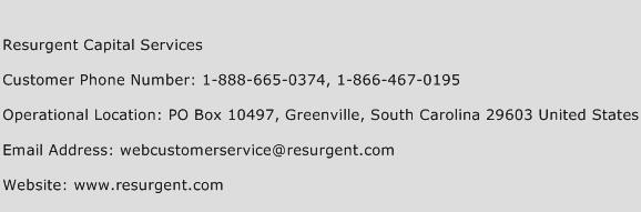 Resurgent Capital Services Phone Number Customer Service