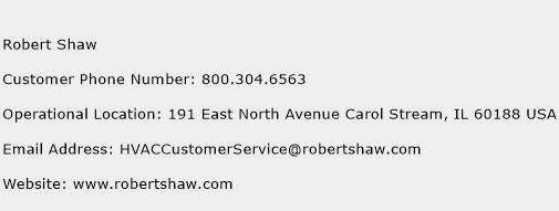 Robert Shaw Phone Number Customer Service