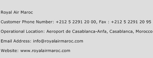 Royal Air Maroc Phone Number Customer Service
