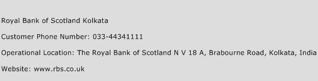 Royal Bank of Scotland Kolkata Phone Number Customer Service