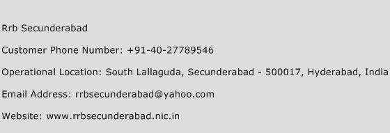 Rrb Secunderabad Phone Number Customer Service