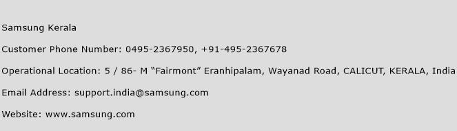 Samsung Kerala Phone Number Customer Service