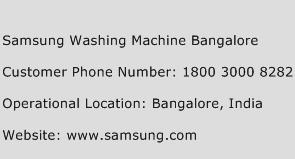 Samsung Washing Machine Bangalore Phone Number Customer Service