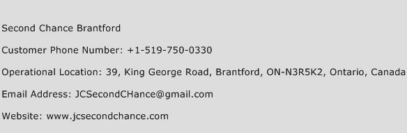 Second Chance Brantford Phone Number Customer Service
