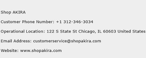 Shop Akira Phone Number Customer Service