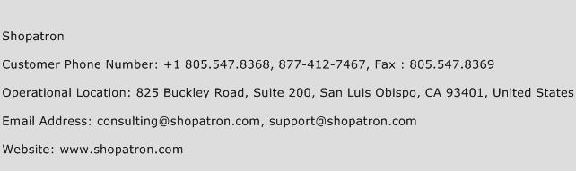 Shopatron Phone Number Customer Service