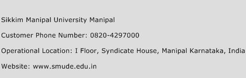 Sikkim Manipal University Manipal Phone Number Customer Service