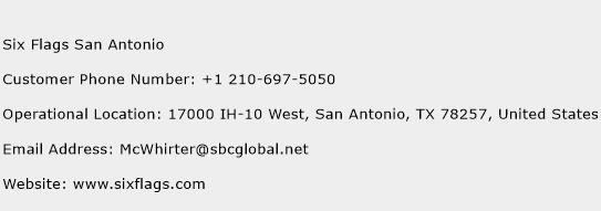 Six Flags San Antonio Phone Number Customer Service