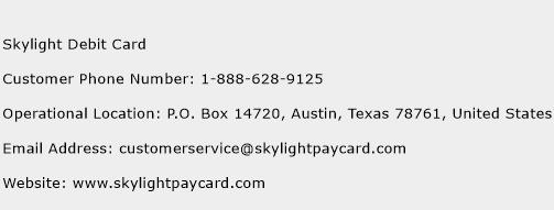 Skylight Debit Card Phone Number Customer Service
