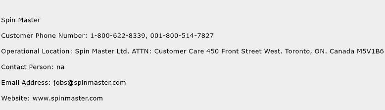 Spin Master Phone Number Customer Service
