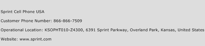 Sprint Cell Phone USA Phone Number Customer Service