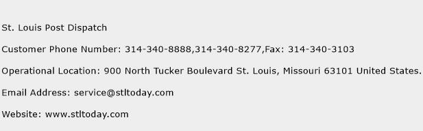 St. Louis Post Dispatch Phone Number Customer Service