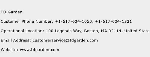 TD Garden Phone Number Customer Service