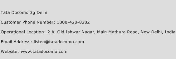 Tata Docomo 3G Delhi Phone Number Customer Service
