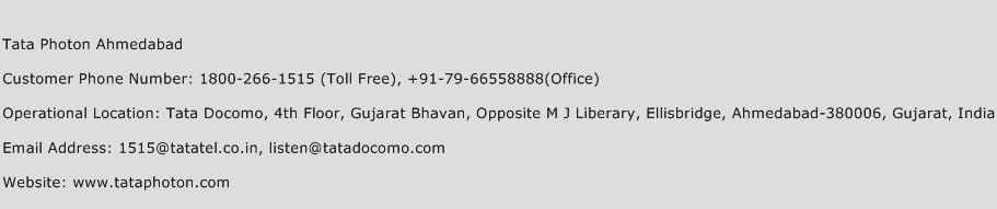 Tata Photon Ahmedabad Phone Number Customer Service