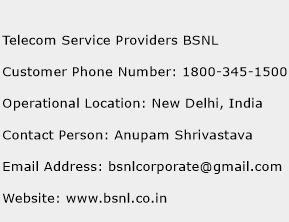 Telecom Service Providers BSNL Phone Number Customer Service