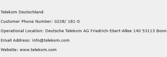 Telekom Deutschland Phone Number Customer Service