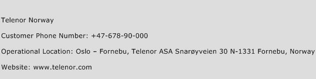 Telenor Norway Phone Number Customer Service