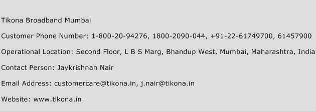 Tikona Broadband Mumbai Phone Number Customer Service