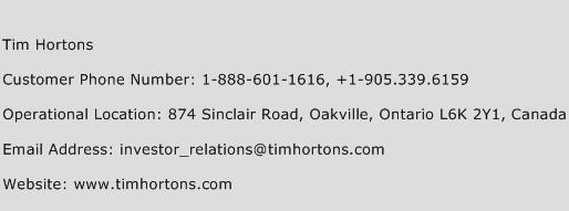 Tim Hortons Phone Number Customer Service