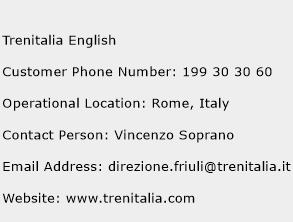 Trenitalia English Phone Number Customer Service