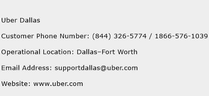 Uber Dallas Phone Number Customer Service