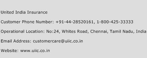 United India Insurance Phone Number Customer Service