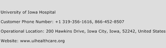 University of Iowa Hospital Phone Number Customer Service