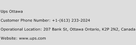 Ups Ottawa Phone Number Customer Service