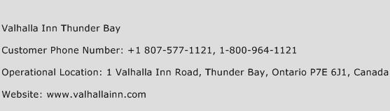 Valhalla Inn Thunder Bay Phone Number Customer Service