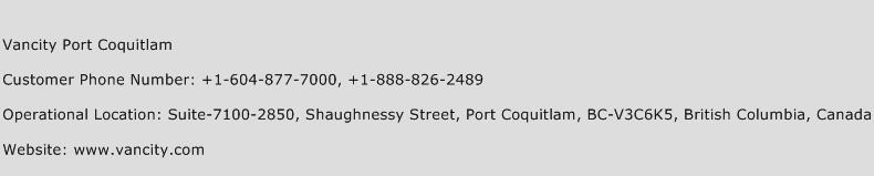 Vancity Port Coquitlam Phone Number Customer Service