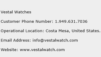 Vestal Watches Phone Number Customer Service
