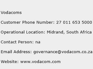 Vodacoms Phone Number Customer Service