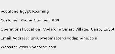 Vodafone Egypt Roaming Phone Number Customer Service