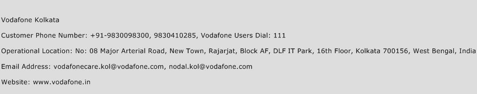 Vodafone Kolkata Phone Number Customer Service