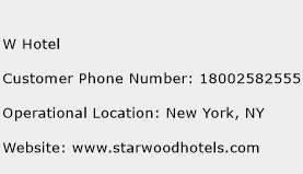 W Hotel Phone Number Customer Service