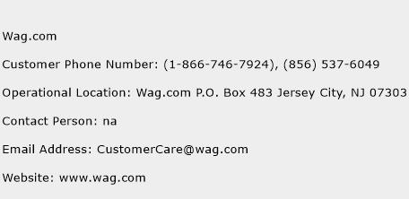 Wag.com Phone Number Customer Service