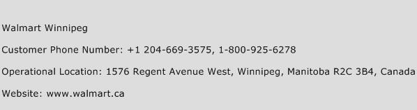 Walmart Winnipeg Phone Number Customer Service
