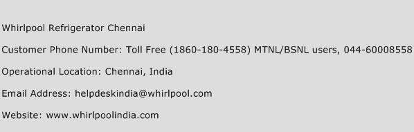 Whirlpool Refrigerator Chennai Phone Number Customer Service