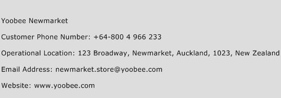 Yoobee Newmarket Phone Number Customer Service