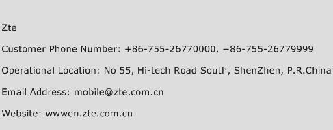 ZTE Phone Number Customer Service