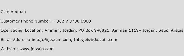 Zain Amman Phone Number Customer Service