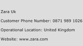 Zara UK Phone Number Customer Service