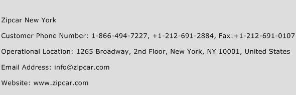 Zipcar New York Phone Number Customer Service